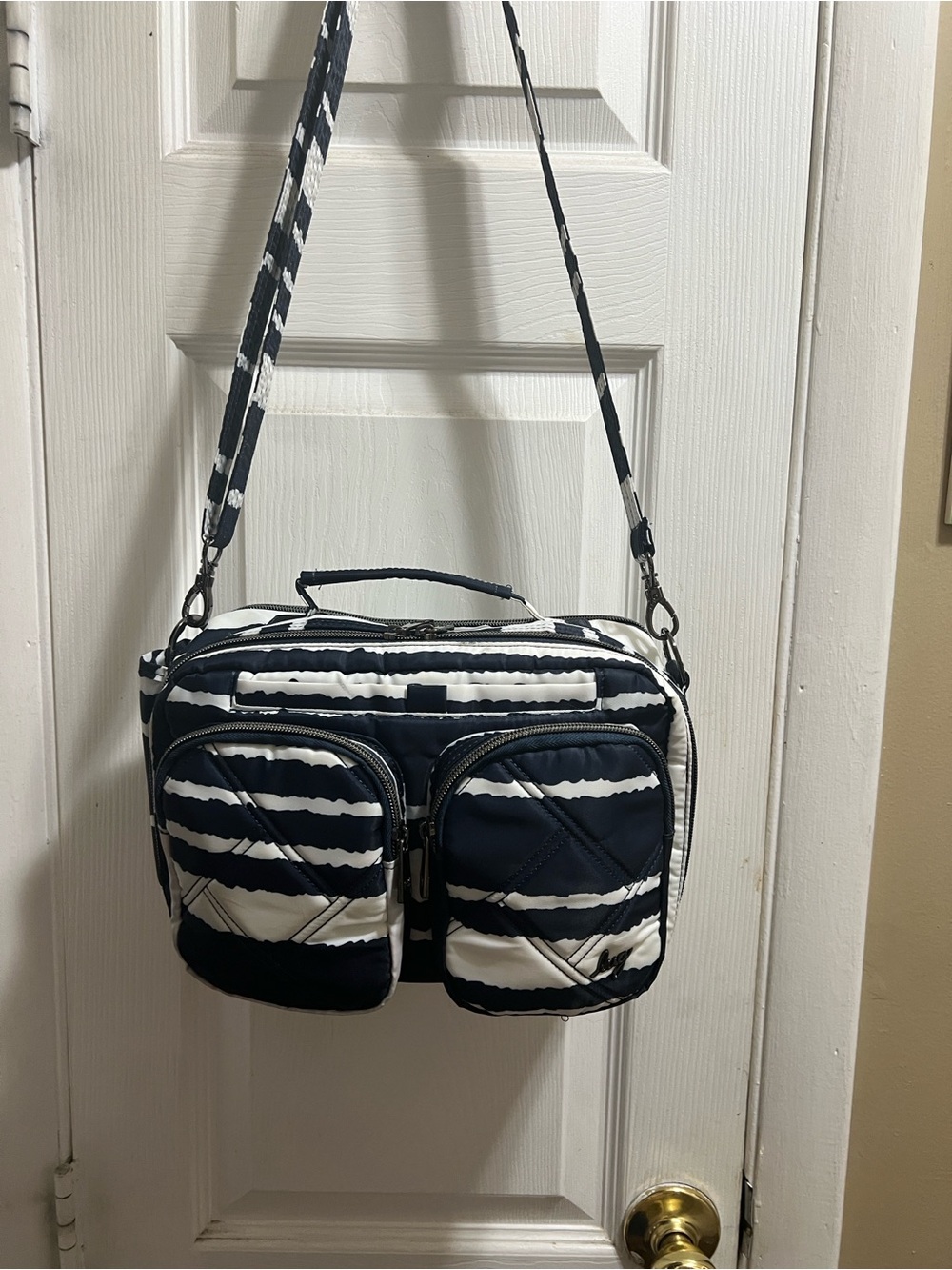 Lug Rider Navy Stripe - Medium Crossbody